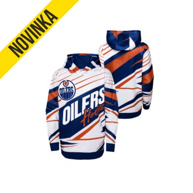 NHL, mikina, ADEPT, QUARTERBACK, PULLOVER, SUBLIMATED, HOODIE, EDMONTON, OILERS, JR, detská